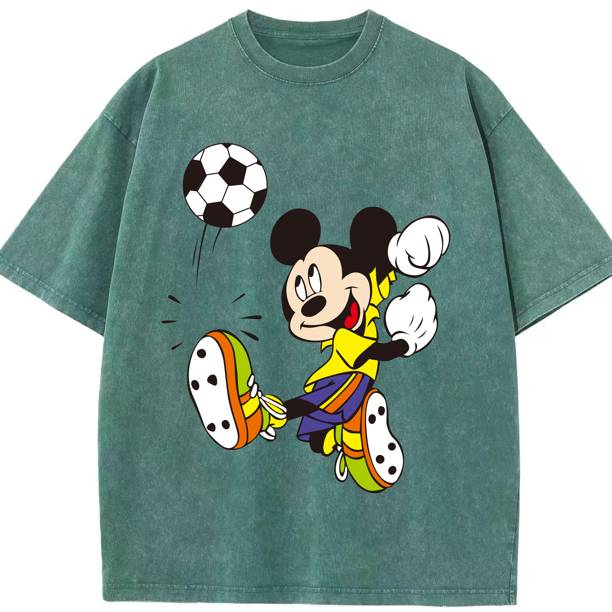 （画像用） ミッキーマウス Mickey Mouse 綿100% ヴィンテージ風 半袖Tシャツ（フロントプリント）